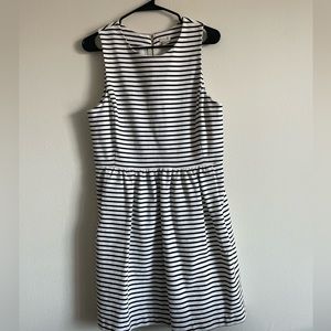 J. Crew Size L Striped Dress with Zipper Detail